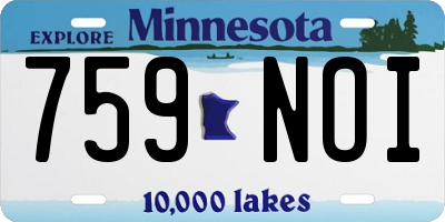 MN license plate 759NOI