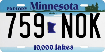 MN license plate 759NOK