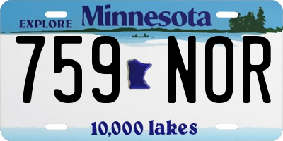 MN license plate 759NOR
