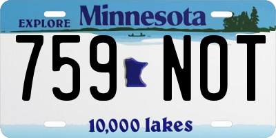 MN license plate 759NOT