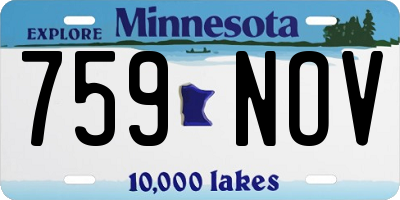 MN license plate 759NOV