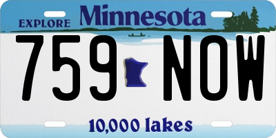 MN license plate 759NOW
