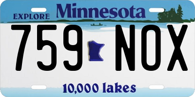 MN license plate 759NOX