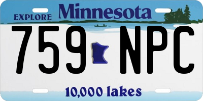 MN license plate 759NPC
