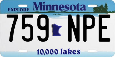 MN license plate 759NPE