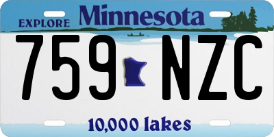 MN license plate 759NZC