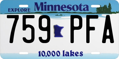 MN license plate 759PFA