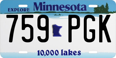 MN license plate 759PGK