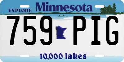 MN license plate 759PIG