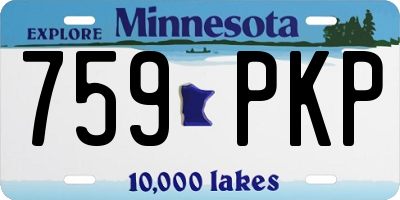 MN license plate 759PKP