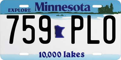 MN license plate 759PLO