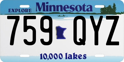 MN license plate 759QYZ