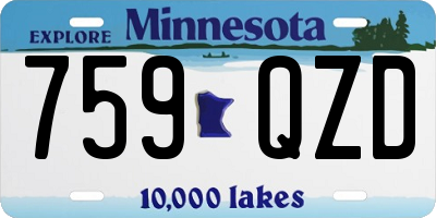 MN license plate 759QZD