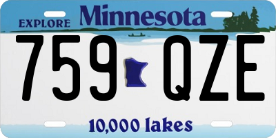 MN license plate 759QZE