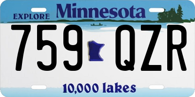 MN license plate 759QZR