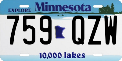 MN license plate 759QZW