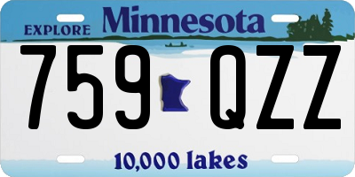 MN license plate 759QZZ