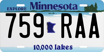 MN license plate 759RAA