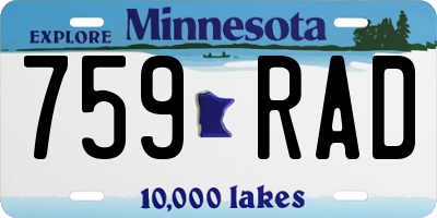 MN license plate 759RAD