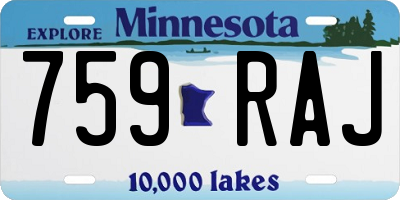 MN license plate 759RAJ