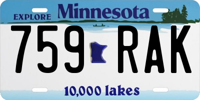 MN license plate 759RAK