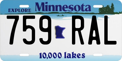 MN license plate 759RAL
