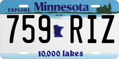 MN license plate 759RIZ
