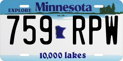 MN license plate 759RPW