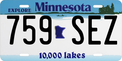 MN license plate 759SEZ