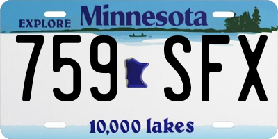 MN license plate 759SFX