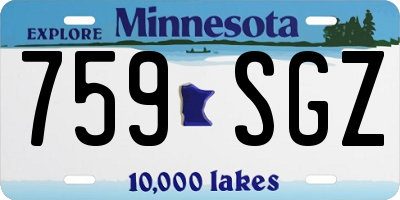 MN license plate 759SGZ
