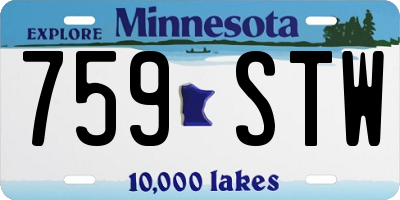 MN license plate 759STW