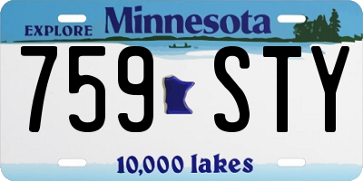 MN license plate 759STY