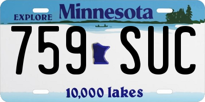 MN license plate 759SUC