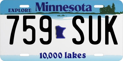 MN license plate 759SUK