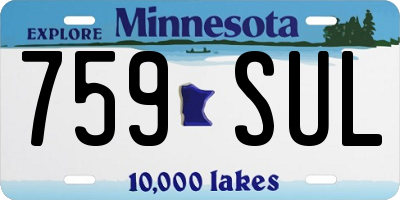 MN license plate 759SUL