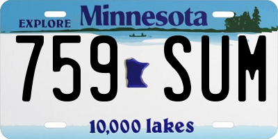 MN license plate 759SUM