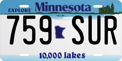 MN license plate 759SUR