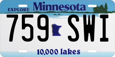 MN license plate 759SWI