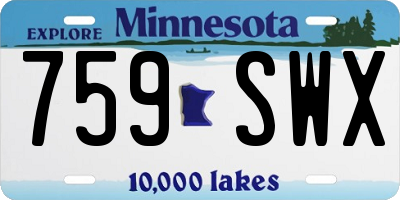 MN license plate 759SWX