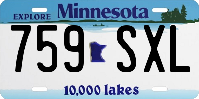 MN license plate 759SXL