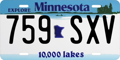 MN license plate 759SXV