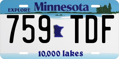 MN license plate 759TDF