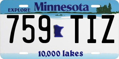 MN license plate 759TIZ
