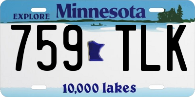 MN license plate 759TLK