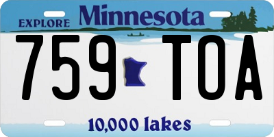 MN license plate 759TOA