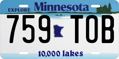 MN license plate 759TOB