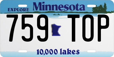 MN license plate 759TOP
