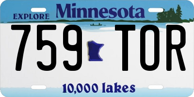 MN license plate 759TOR