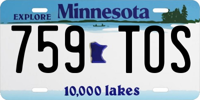 MN license plate 759TOS